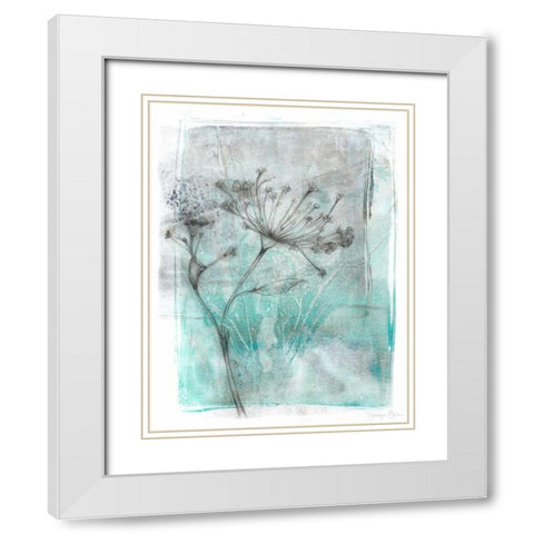 Ombre Wildflowers I White Modern Wood Framed Art Print with Double Matting by Goldberger, Jennifer