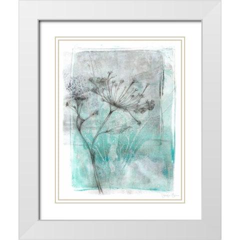 Ombre Wildflowers I White Modern Wood Framed Art Print with Double Matting by Goldberger, Jennifer