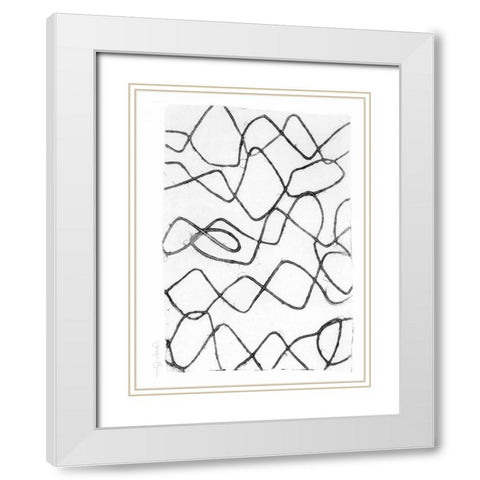 Frequency I White Modern Wood Framed Art Print with Double Matting by Goldberger, Jennifer