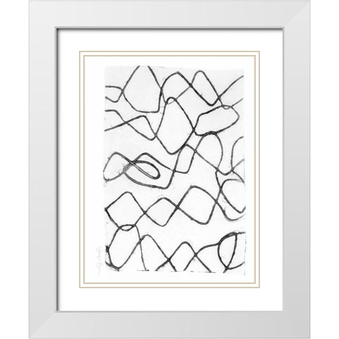 Frequency I White Modern Wood Framed Art Print with Double Matting by Goldberger, Jennifer