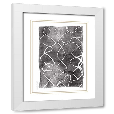 Frequency III White Modern Wood Framed Art Print with Double Matting by Goldberger, Jennifer