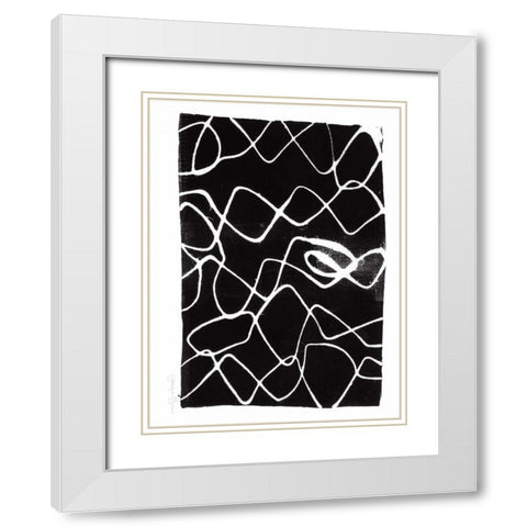 Frequency V White Modern Wood Framed Art Print with Double Matting by Goldberger, Jennifer