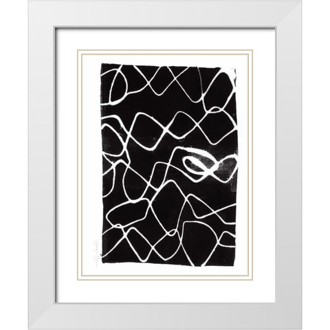 Frequency V White Modern Wood Framed Art Print with Double Matting by Goldberger, Jennifer