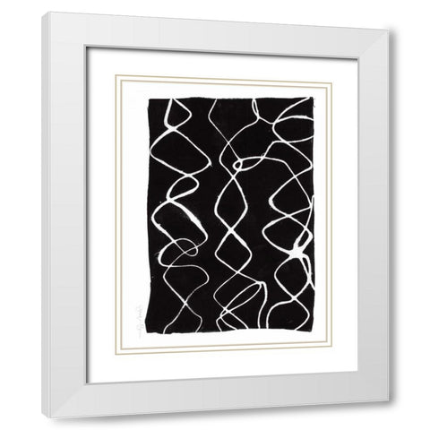 Frequency VI White Modern Wood Framed Art Print with Double Matting by Goldberger, Jennifer
