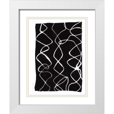 Frequency VI White Modern Wood Framed Art Print with Double Matting by Goldberger, Jennifer