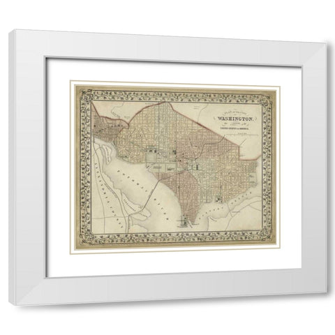 Plan of Washington, D.C. White Modern Wood Framed Art Print with Double Matting by Mitchell