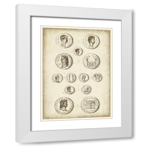 Antique Roman Coins I White Modern Wood Framed Art Print with Double Matting by Unknown