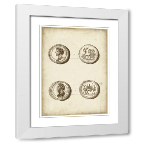 Antique Roman Coins VI White Modern Wood Framed Art Print with Double Matting by Unknown