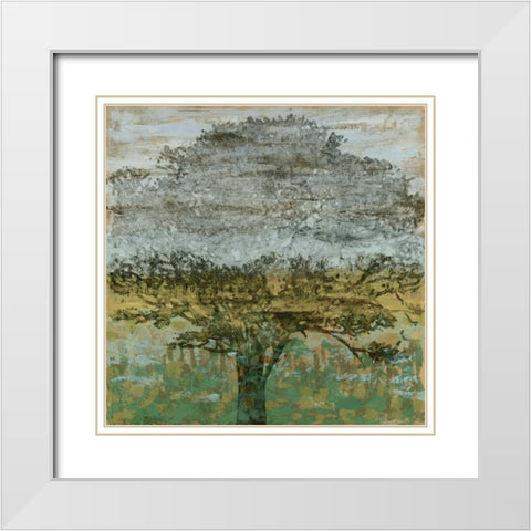 Arbor Shadow II White Modern Wood Framed Art Print with Double Matting by Meagher, Megan