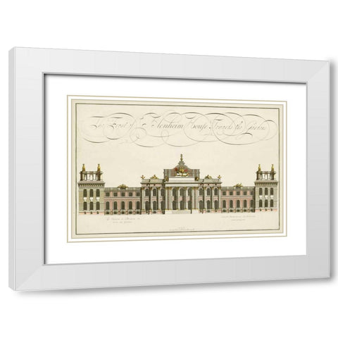 Blenheim House White Modern Wood Framed Art Print with Double Matting by Unknown
