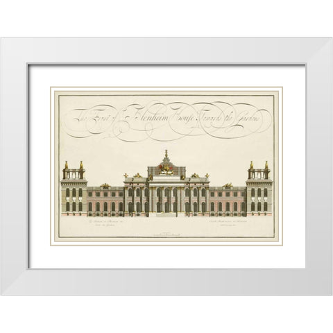 Blenheim House White Modern Wood Framed Art Print with Double Matting by Unknown