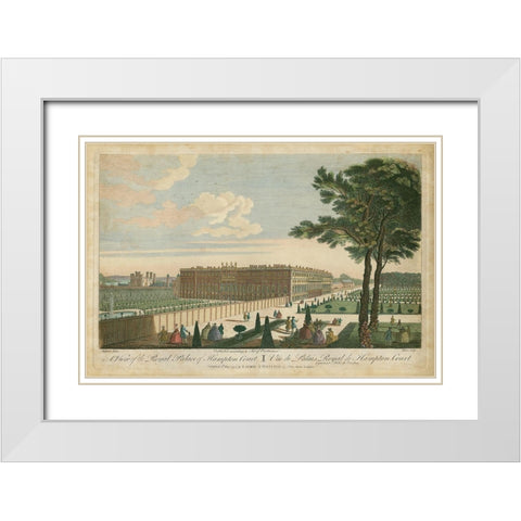 Hampton Court White Modern Wood Framed Art Print with Double Matting by Unknown