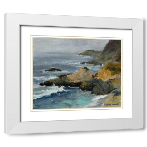 Bodega Head White Modern Wood Framed Art Print with Double Matting by Chenault, Barbara