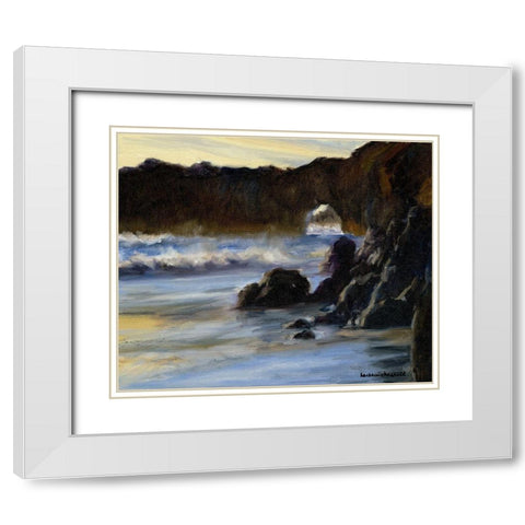 Sunset on Santa Cruz White Modern Wood Framed Art Print with Double Matting by Chenault, Barbara