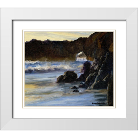 Sunset on Santa Cruz White Modern Wood Framed Art Print with Double Matting by Chenault, Barbara