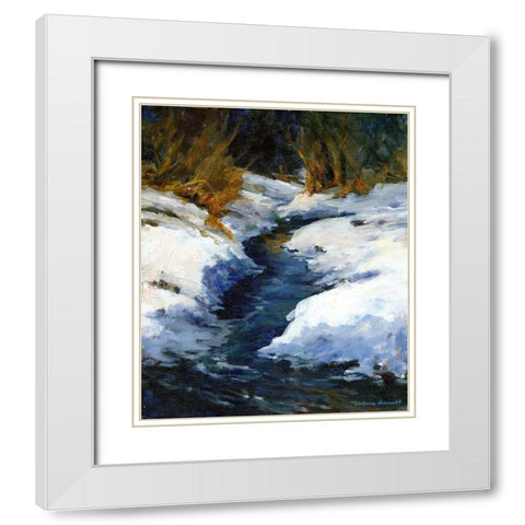 Snow on the Banks White Modern Wood Framed Art Print with Double Matting by Chenault, Barbara