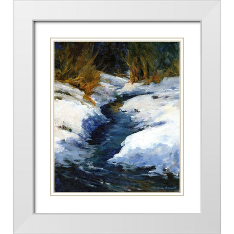 Snow on the Banks White Modern Wood Framed Art Print with Double Matting by Chenault, Barbara