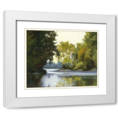 River Reflections White Modern Wood Framed Art Print with Double Matting by Chenault, Barbara