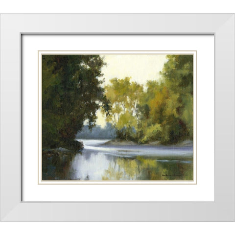 River Reflections White Modern Wood Framed Art Print with Double Matting by Chenault, Barbara
