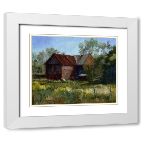 Amish Country Barn White Modern Wood Framed Art Print with Double Matting by Chenault, Barbara