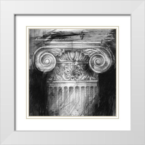 Column Study I White Modern Wood Framed Art Print with Double Matting by Harper, Ethan