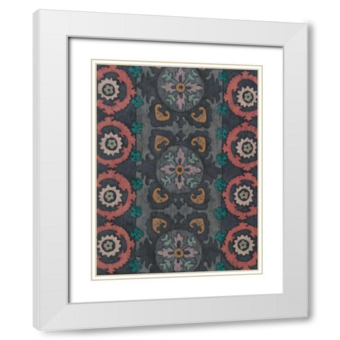 Sarkara Suzani II White Modern Wood Framed Art Print with Double Matting by Zarris, Chariklia