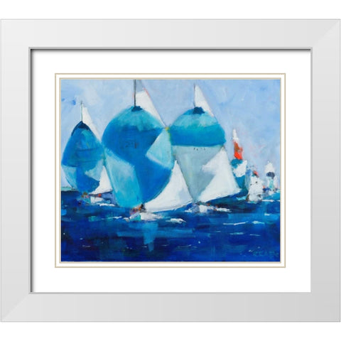 Running White Modern Wood Framed Art Print with Double Matting by Crain, Curt