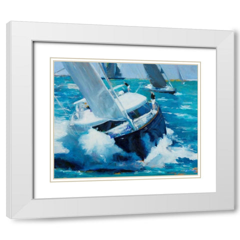 White Water White Modern Wood Framed Art Print with Double Matting by Crain, Curt