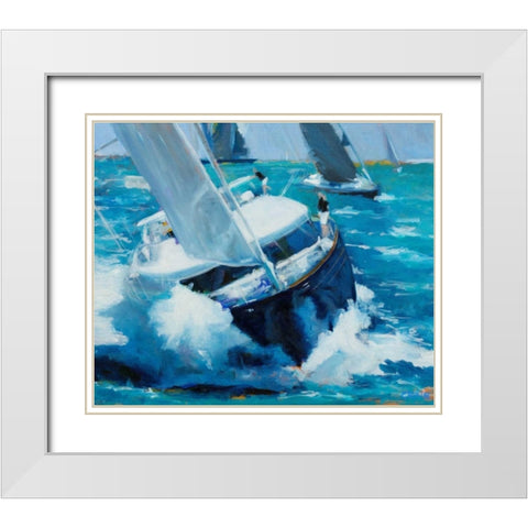 White Water White Modern Wood Framed Art Print with Double Matting by Crain, Curt