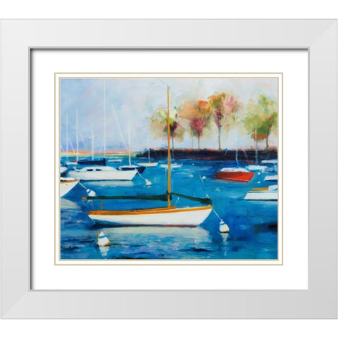 Mooring Basin White Modern Wood Framed Art Print with Double Matting by Crain, Curt
