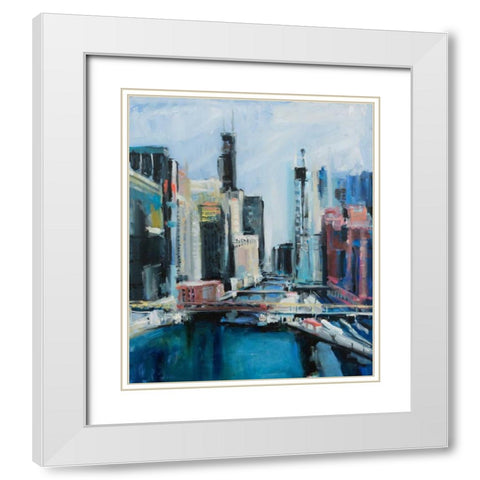 River View White Modern Wood Framed Art Print with Double Matting by Crain, Curt