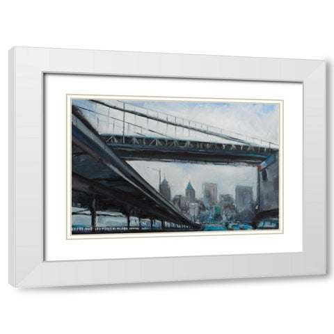 To the City White Modern Wood Framed Art Print with Double Matting by Crain, Curt