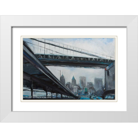 To the City White Modern Wood Framed Art Print with Double Matting by Crain, Curt