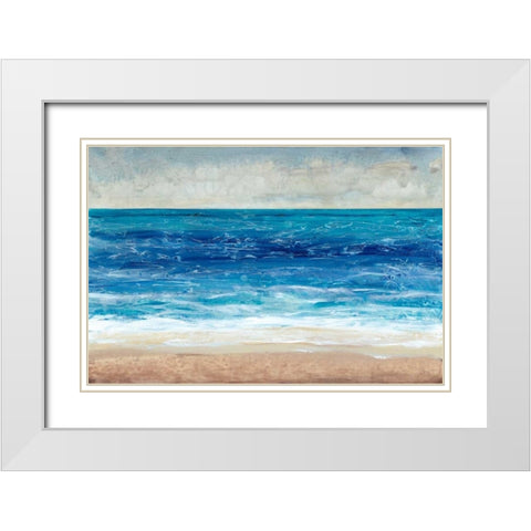 Crashing Blue II White Modern Wood Framed Art Print with Double Matting by OToole, Tim