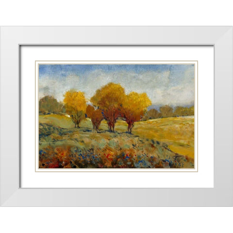 Vivid Brushstrokes I White Modern Wood Framed Art Print with Double Matting by OToole, Tim