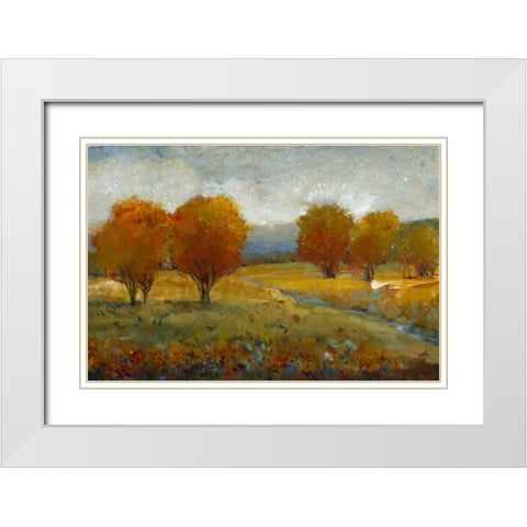 Vivid Brushstrokes II White Modern Wood Framed Art Print with Double Matting by OToole, Tim