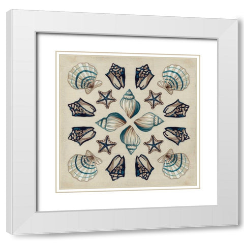 Coastal Kaleidoscope I White Modern Wood Framed Art Print with Double Matting by Vess, June Erica