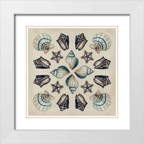 Coastal Kaleidoscope I White Modern Wood Framed Art Print with Double Matting by Vess, June Erica