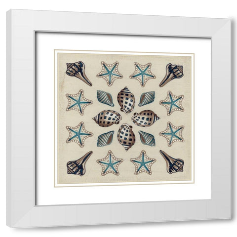 Coastal Kaleidoscope III White Modern Wood Framed Art Print with Double Matting by Vess, June Erica