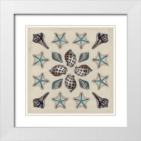 Coastal Kaleidoscope III White Modern Wood Framed Art Print with Double Matting by Vess, June Erica