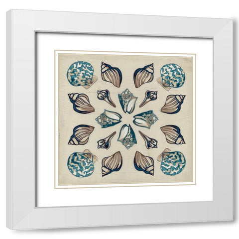 Coastal Kaleidoscope IV White Modern Wood Framed Art Print with Double Matting by Vess, June Erica