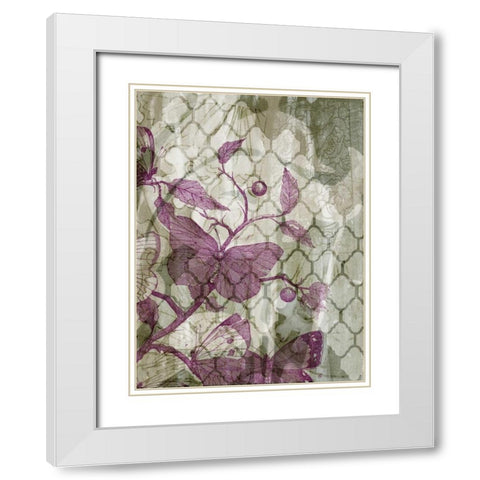 Arabesque Butterflies III White Modern Wood Framed Art Print with Double Matting by Goldberger, Jennifer