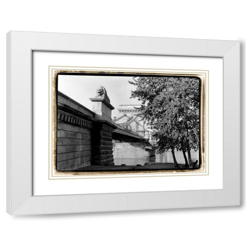 Crossing the Danube River White Modern Wood Framed Art Print with Double Matting by DeNardo, Laura