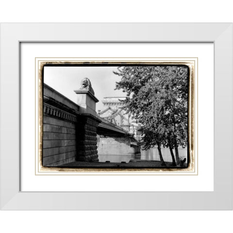 Crossing the Danube River White Modern Wood Framed Art Print with Double Matting by DeNardo, Laura