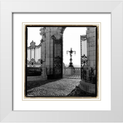 Gates to the Royal Palace, Budapest White Modern Wood Framed Art Print with Double Matting by DeNardo, Laura