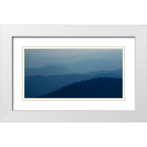 Blue Layers White Modern Wood Framed Art Print with Double Matting by Head, Danny