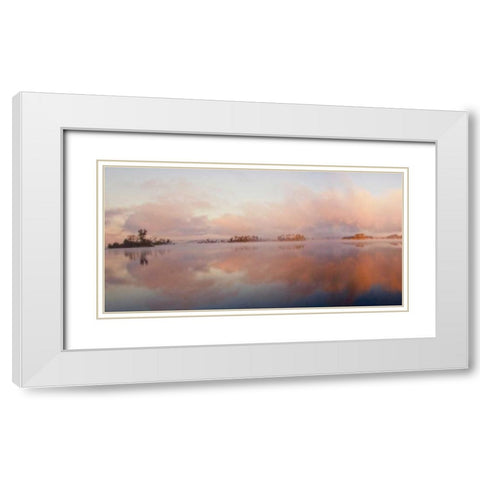 The Islands Panorama White Modern Wood Framed Art Print with Double Matting by Head, Danny