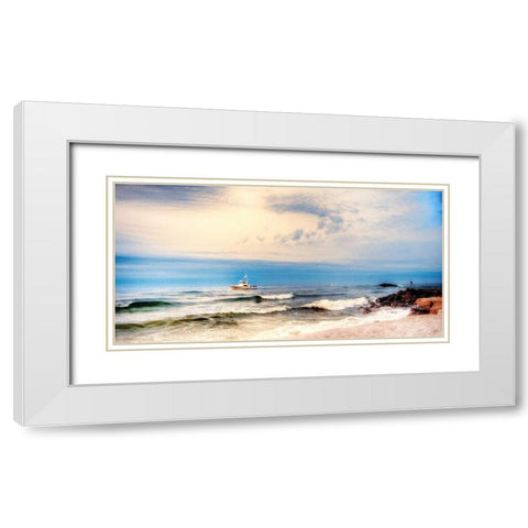 Heading to Sea White Modern Wood Framed Art Print with Double Matting by Head, Danny