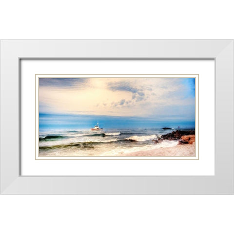 Heading to Sea White Modern Wood Framed Art Print with Double Matting by Head, Danny