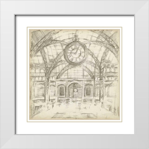 Interior Architectural Study I White Modern Wood Framed Art Print with Double Matting by Harper, Ethan